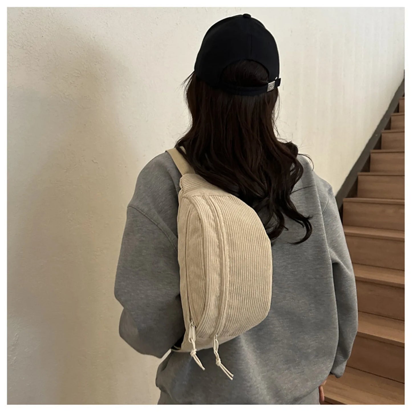 Sac banane velours xl pour étudiante