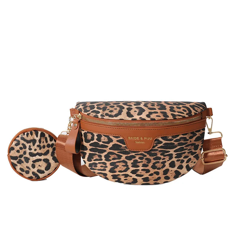 Sac banane léopard demi-lune de luxe
