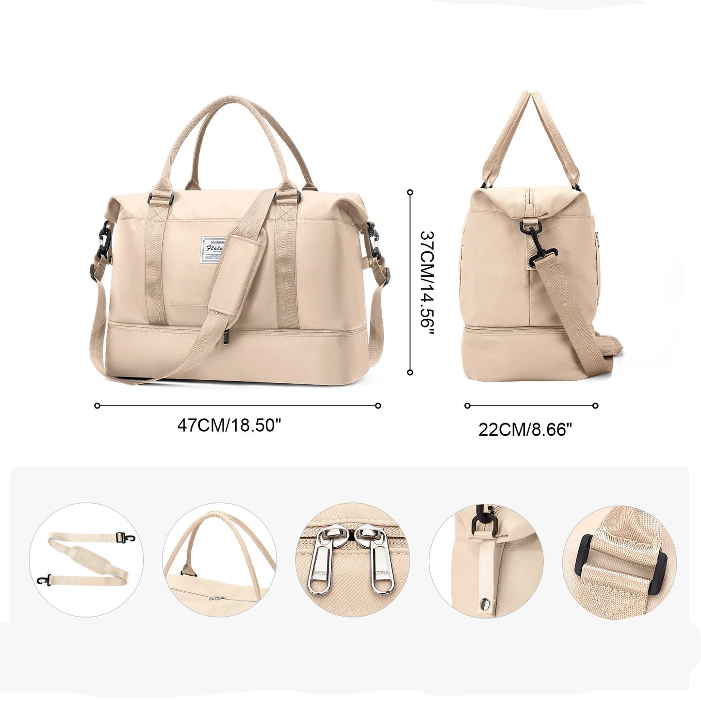 Sac weekend classique pour homme Bleu A-Bleu B-Noir-Beige-Pourpre-Vert-Gris-ShopGET®