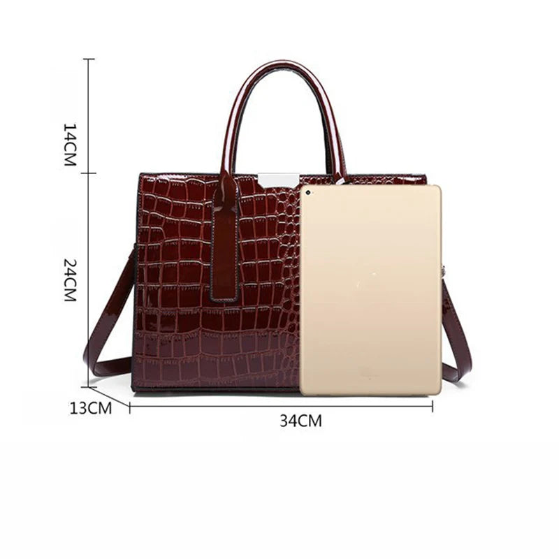 Sac cabas noir cuir souple de qualité Noir / 34x13x24cm-Rouge / 34x13x24cm-Marron / 34x13x24cm-ShopGET®