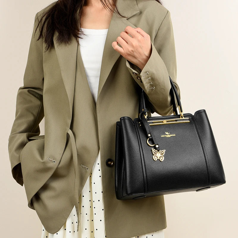 Sac cabas en cuir noir Rouge-Noir-Beige-Kaki-ShopGET®