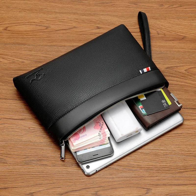 Pochette homme marque de luxe kangourou Noir-L-Noir-S-Marron-L-Marron-S-ShopGET®