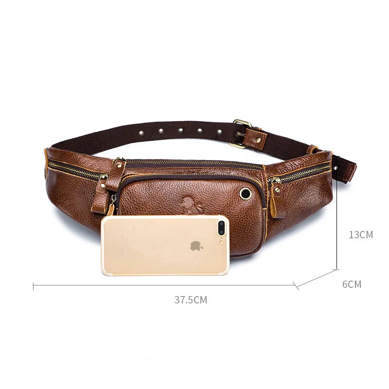 Sac banane en cuir business homme