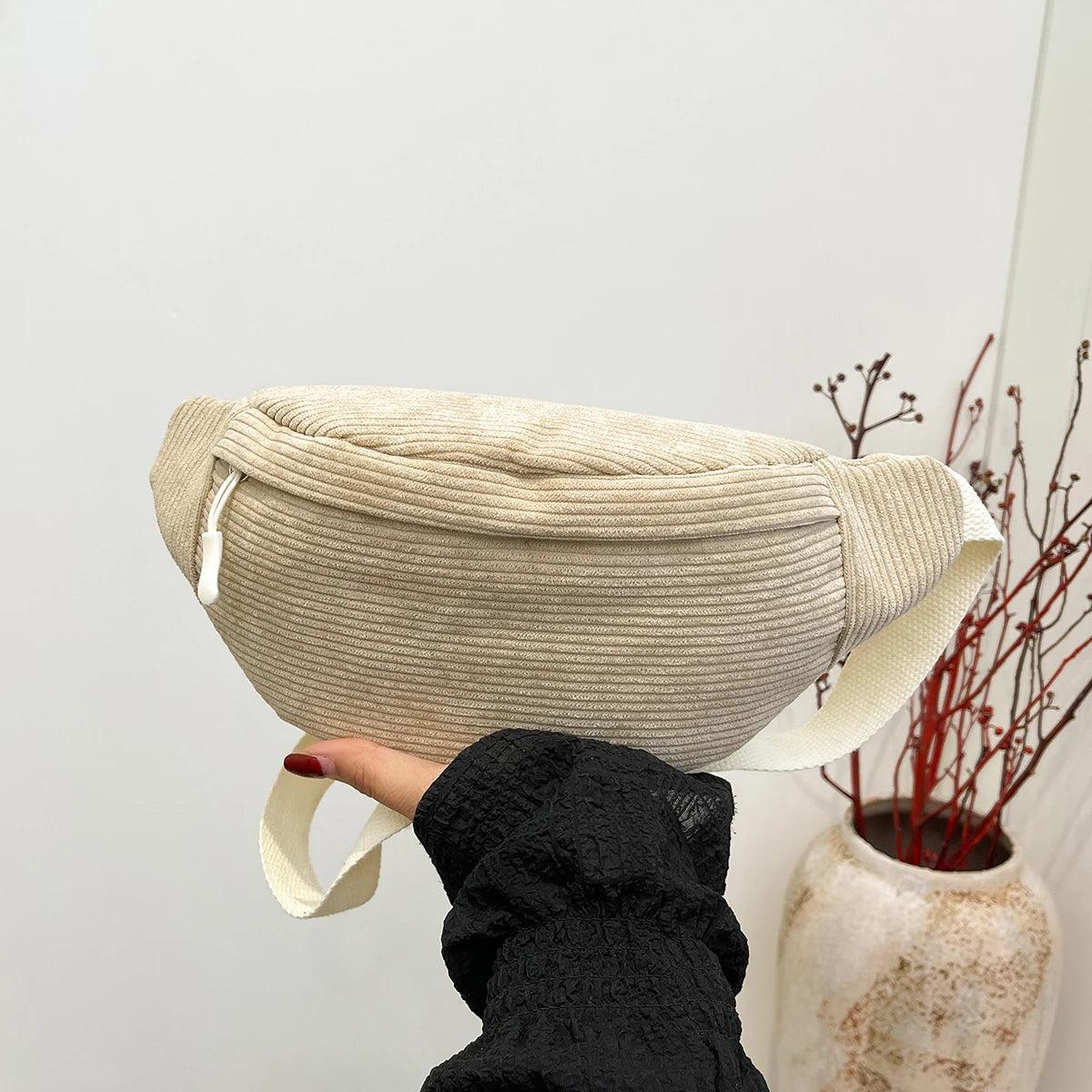 Sac banane femme velours côtelé - ShopGET®
