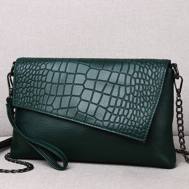 Pochette femme sac en cuir Rouge-Pourpre-Noir-ShopGET®
