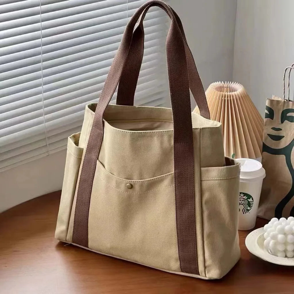 sac cabas tissu noir souple Beige-Kaki-Noir-ShopGET®