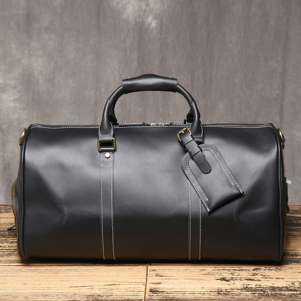 Sac polochon noir Marron / 50 x 22 x 26cm-Café / 50 x 22 x 26cm-Noir / 50 x 22 x 26cm-ShopGET®