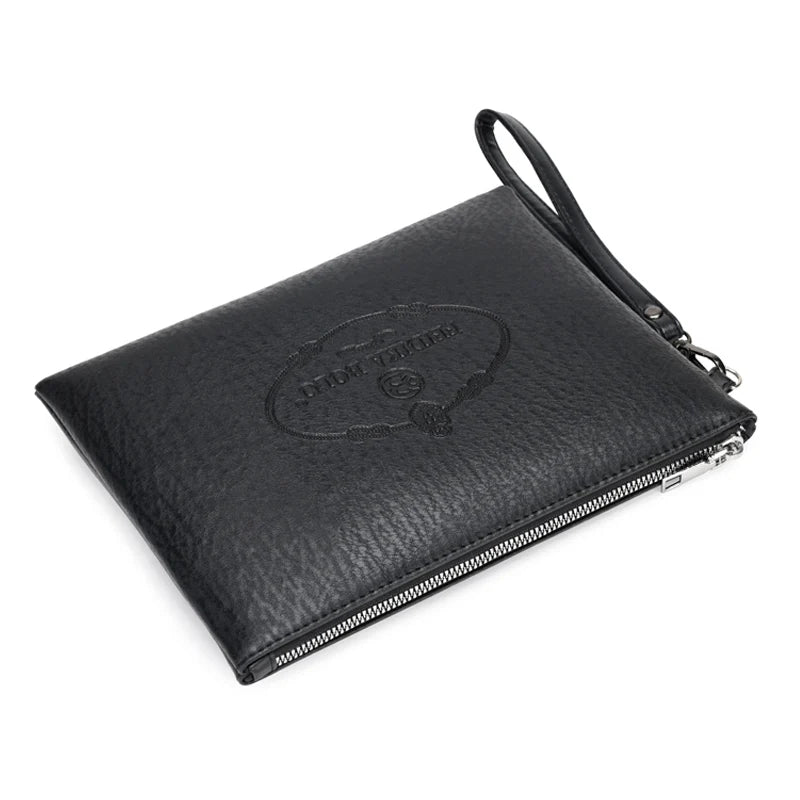 Pochette homme carré de luxe Noir / 15cm x 24cm x 2cm-Noir / 19cm x 28cm x 2cm-ShopGET®