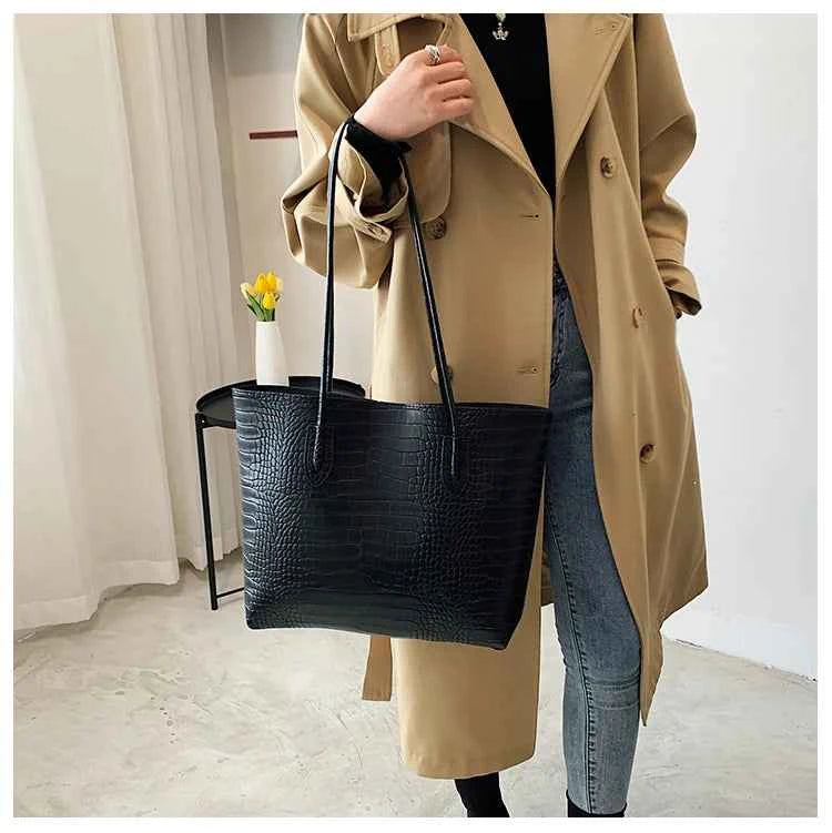 Sac cabas femme noir en cuir sans accessoires Noir / 30x32x8cm-Marron / 30x32x8cm-ShopGET®