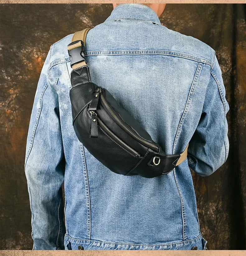 Sac banane homme luxe pas cher en cuir - ShopGET®