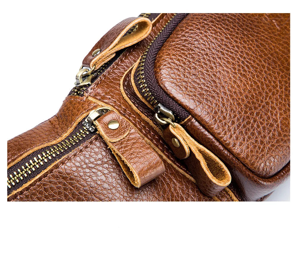 Sac banane en cuir business homme