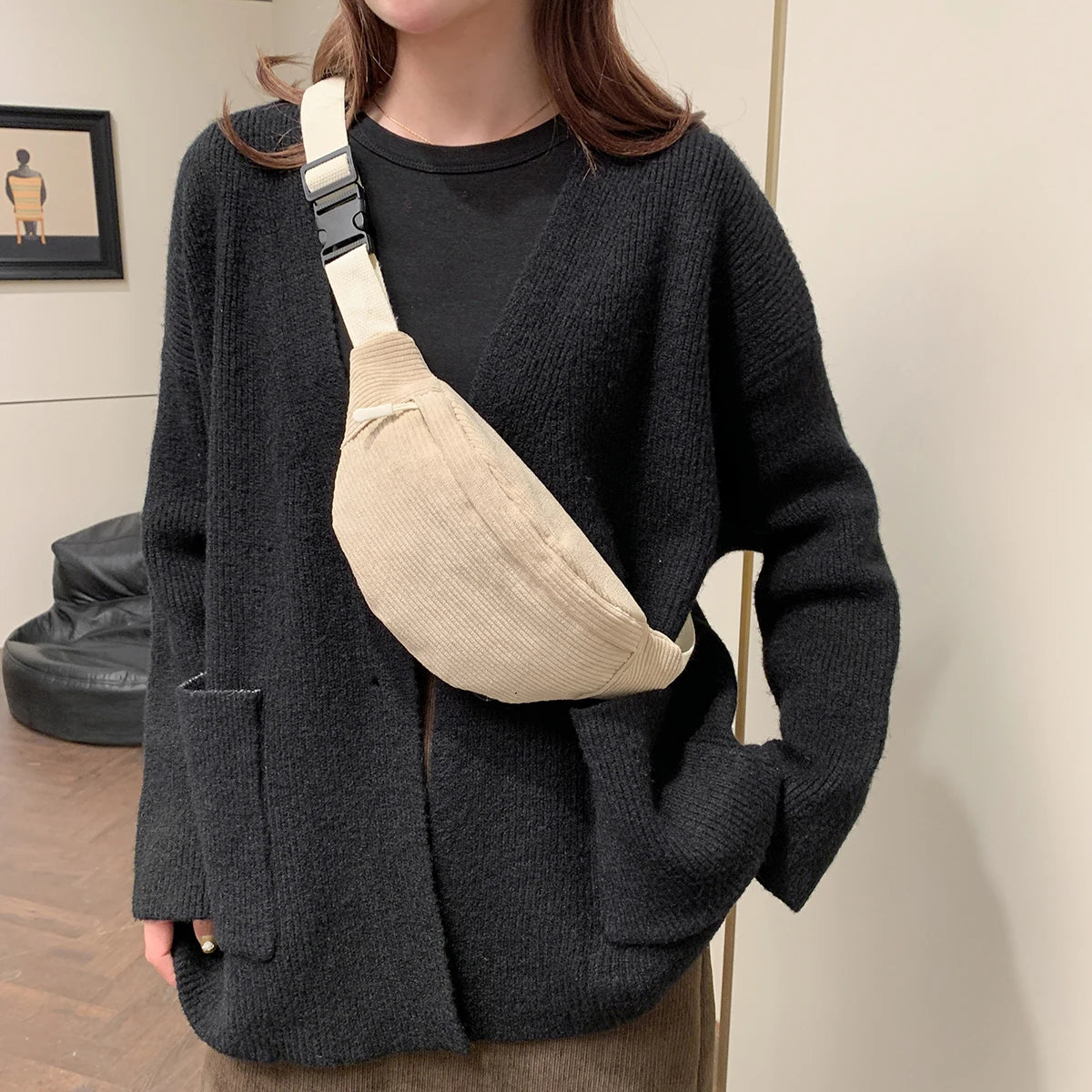 Sac banane femme velours côtelé - ShopGET®