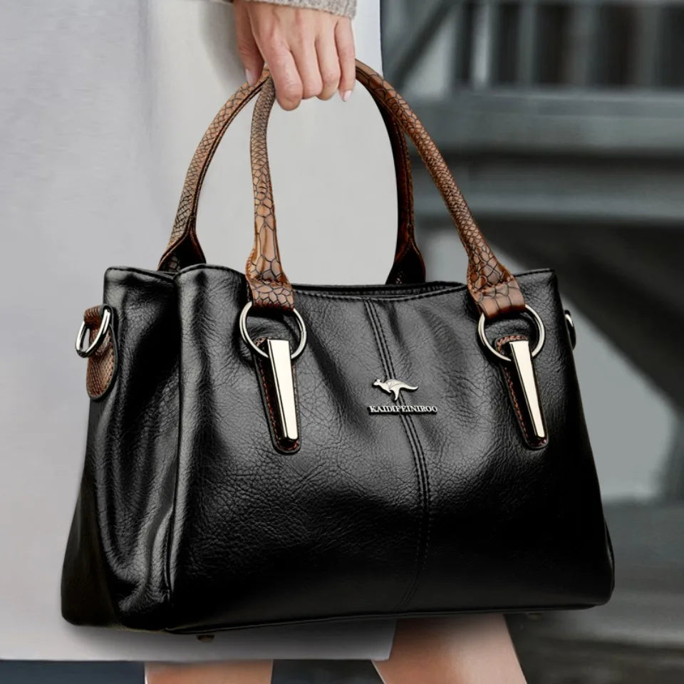Sac cabas noir souple à bandoulière kangourou Noir-Gris-Jaune-Burgundy-Gris A-Burgundy A-Pourpre-Marron-ShopGET®