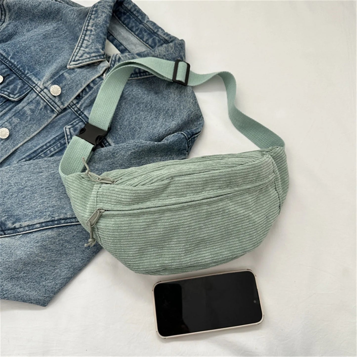 Sac banane velours xl pour étudiante