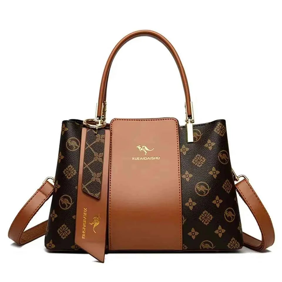 Sac cabas femme cuir Marron-Bleu-Pourpre-Kangourou Marron-Kangourou Rouge-Kangourou Jaune-Rouge Vin-Noir-Vert-ShopGET®