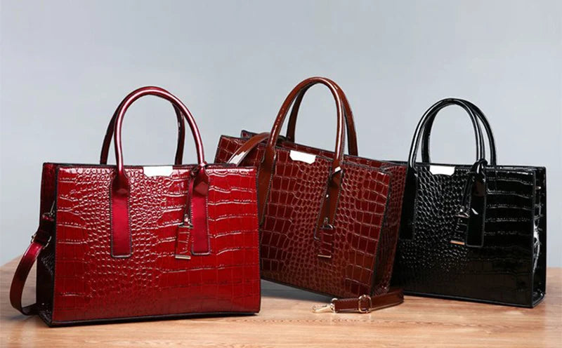 Sac cabas noir cuir souple de qualité Noir / 34x13x24cm-Rouge / 34x13x24cm-Marron / 34x13x24cm-ShopGET®