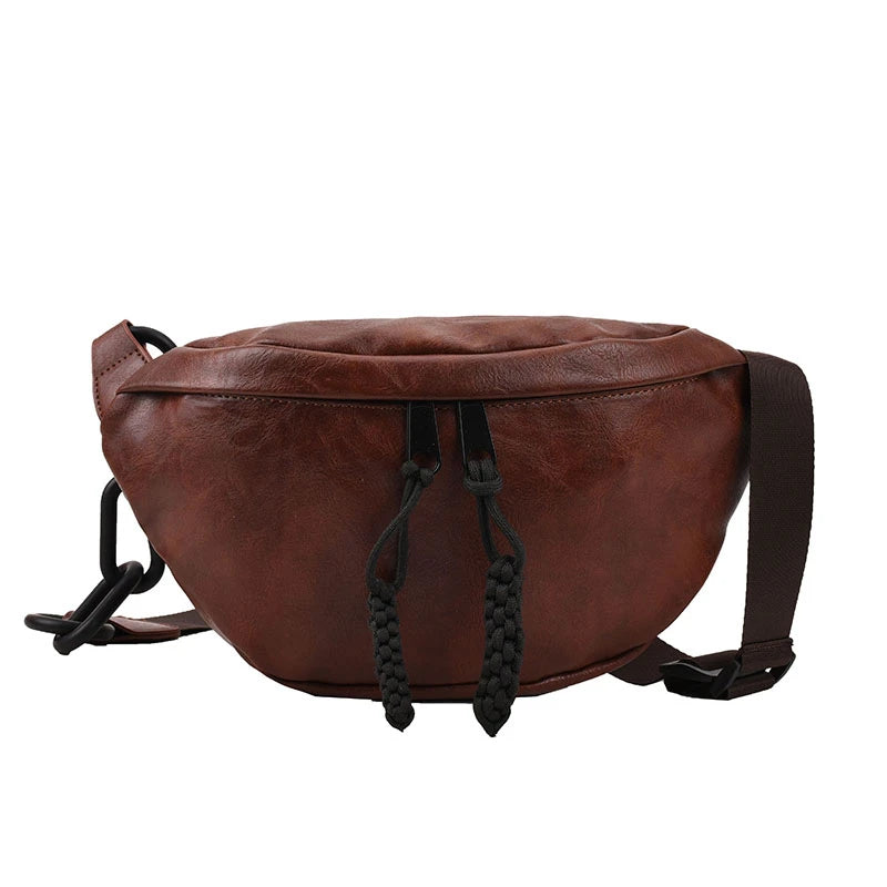 Grand sac banane en cuir tendance