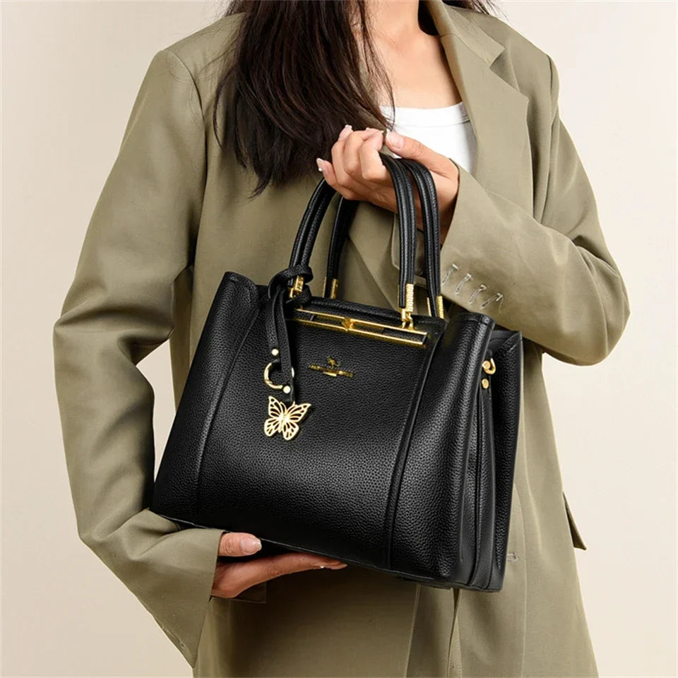 Sac cabas en cuir noir Rouge-Noir-Beige-Kaki-ShopGET®