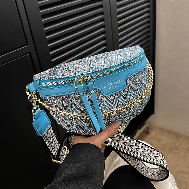 Sac banane en cuir ethnique boho plage