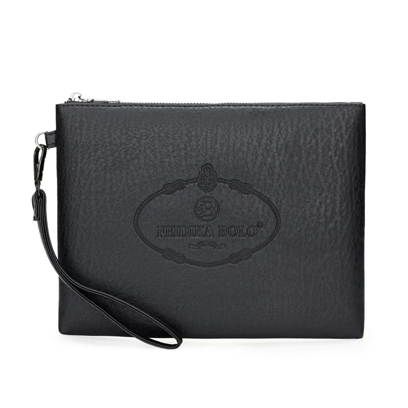 Pochette homme carré de luxe Noir / 15cm x 24cm x 2cm-Noir / 19cm x 28cm x 2cm-ShopGET®