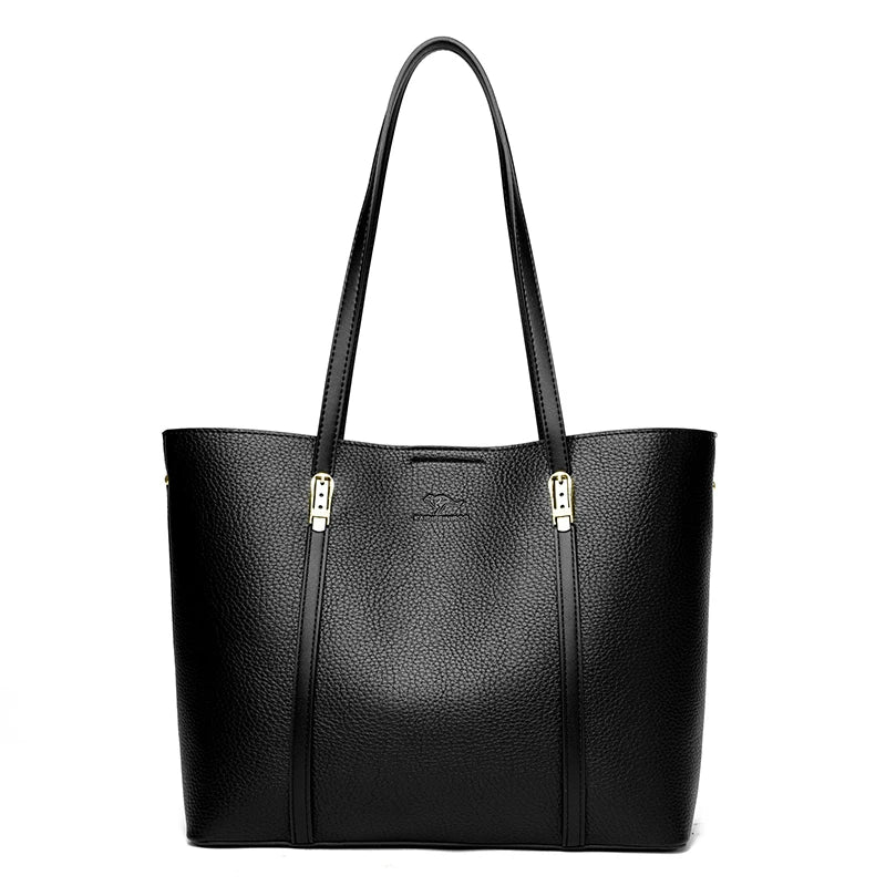 Sac cabas noir été cuir brillant Kaki-Gris-Apricot-Noir-Marron A-Marron B-ShopGET®