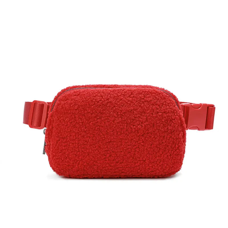 Sac banane velours beige pour femme