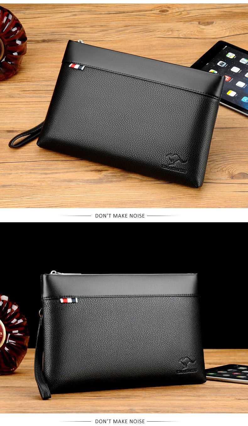 Pochette homme marque de luxe kangourou Noir-L-Noir-S-Marron-L-Marron-S-ShopGET®