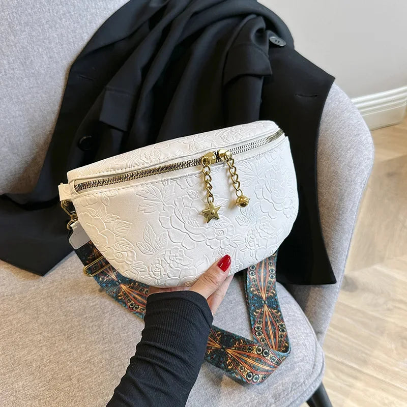 Sac banane en cuir noir femme