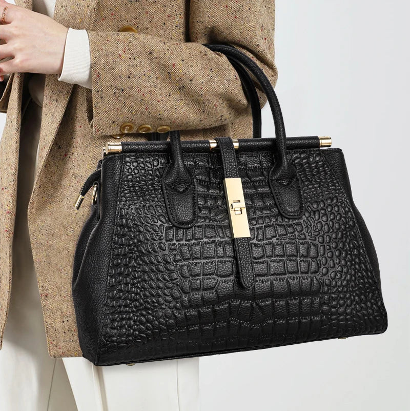 Sac cabas noir Aidrani en cuir Noir-ShopGET®