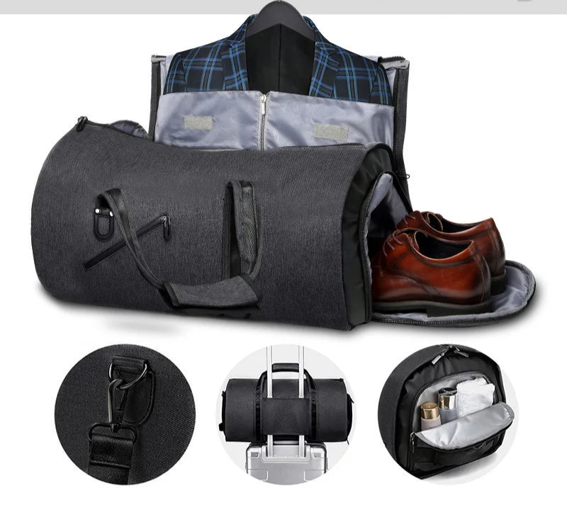 Sac weekend polyvalent pour homme Gris-Noir-ShopGET®