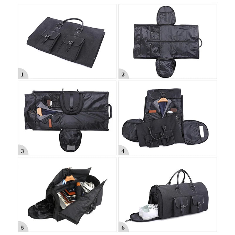 Sac weekend polyvalent pour homme Gris-Noir-ShopGET®