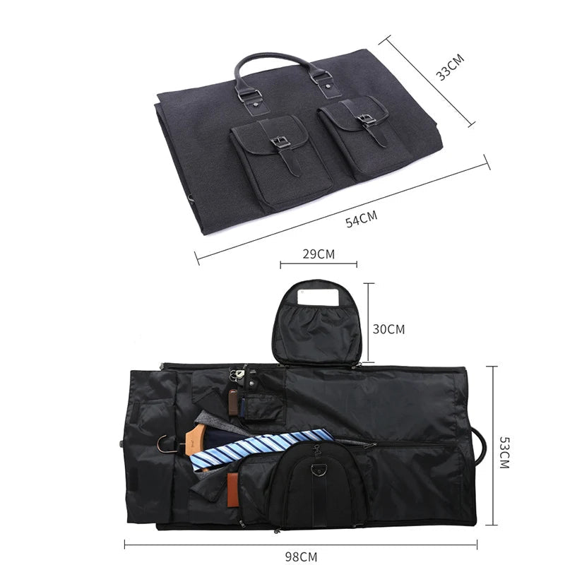 Sac weekend polyvalent pour homme Gris-Noir-ShopGET®