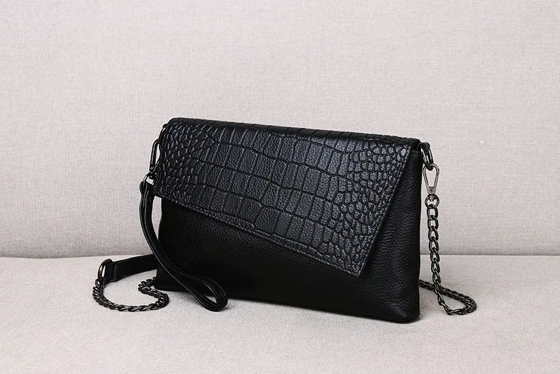 Pochette femme sac en cuir Rouge-Pourpre-Noir-ShopGET®