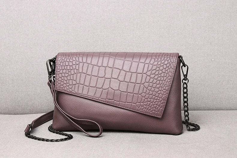 Pochette femme sac en cuir Rouge-Pourpre-Noir-ShopGET®