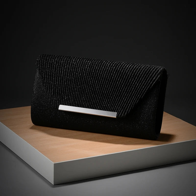 Pochette femme cérémonie Dorée-Noir-Argent-ShopGET®