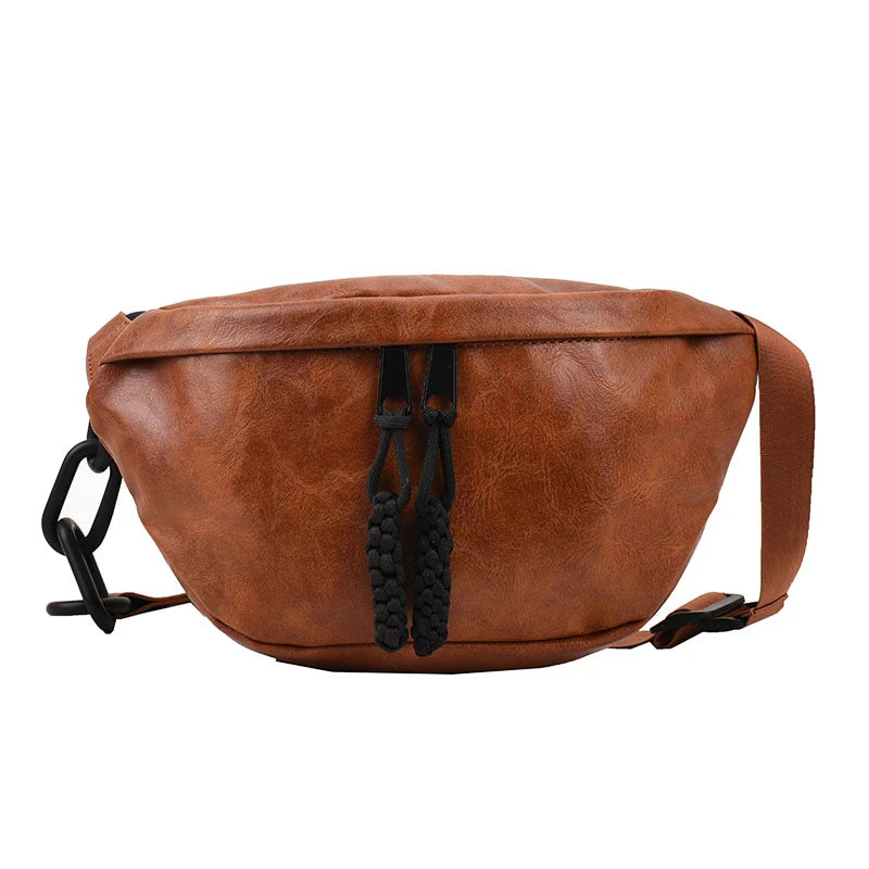 Grand sac banane en cuir tendance