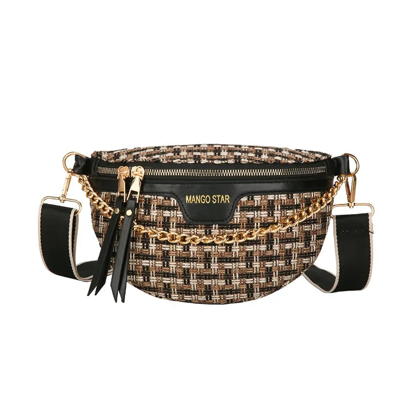 Petit sac banane femme tendance avec chaine