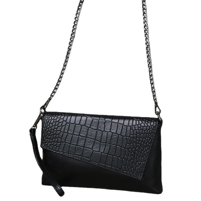 Pochette femme sac en cuir Rouge-Pourpre-Noir-ShopGET®
