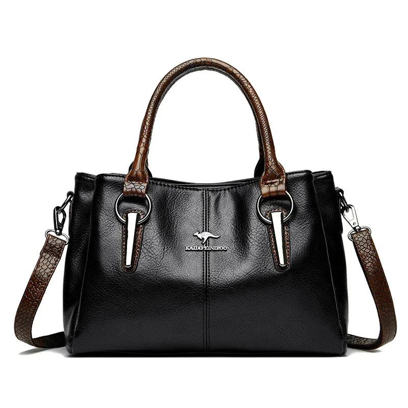 Sac cabas noir souple à bandoulière kangourou Noir-Gris-Jaune-Burgundy-Gris A-Burgundy A-Pourpre-Marron-ShopGET®