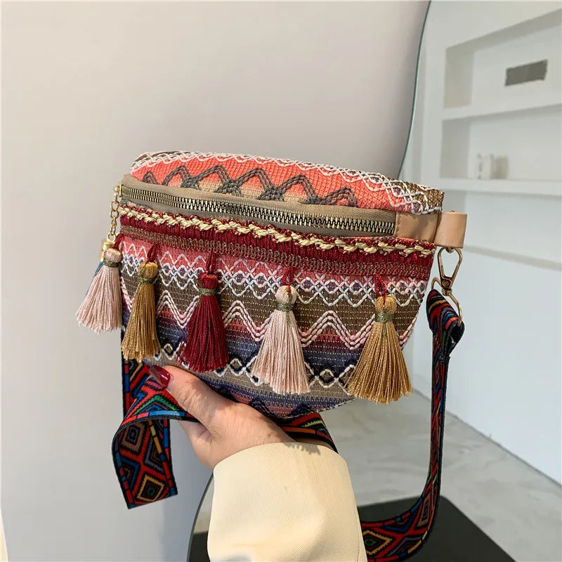 sac banane femme tendance ethnique de style bohème