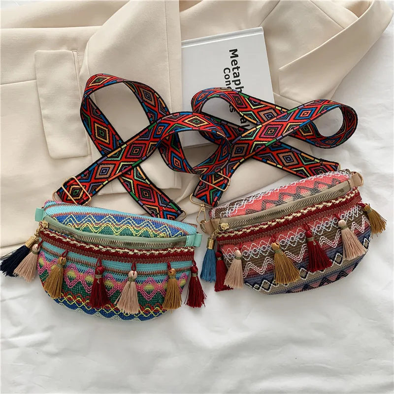 sac banane femme tendance ethnique de style bohème