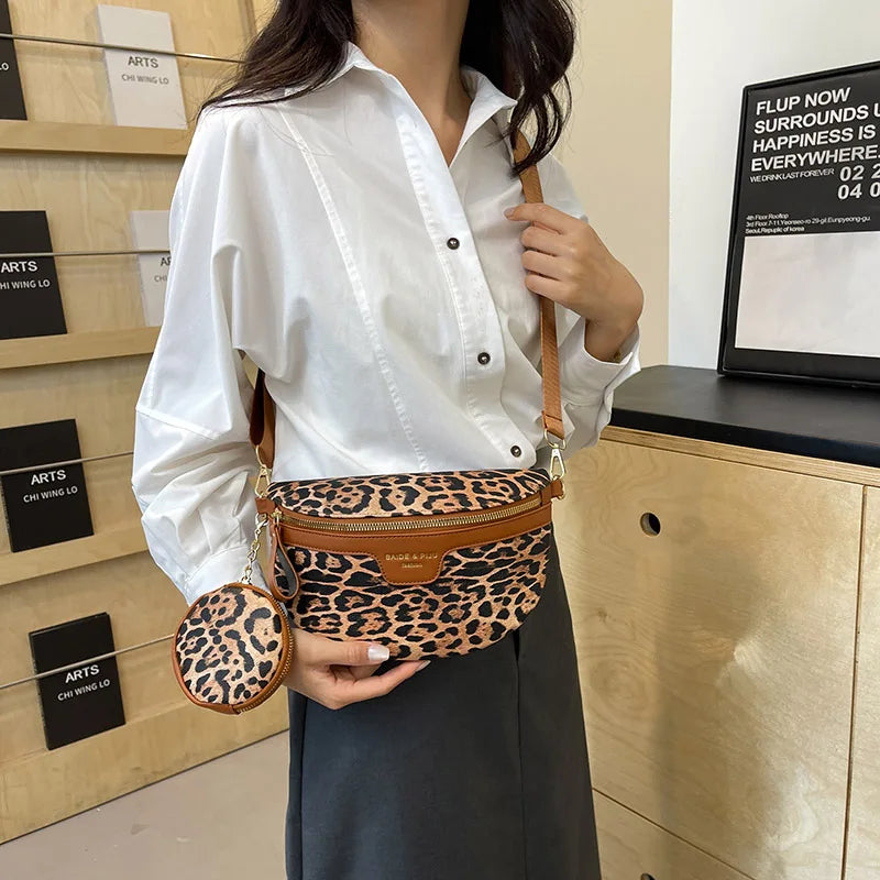Sac banane léopard demi-lune de luxe