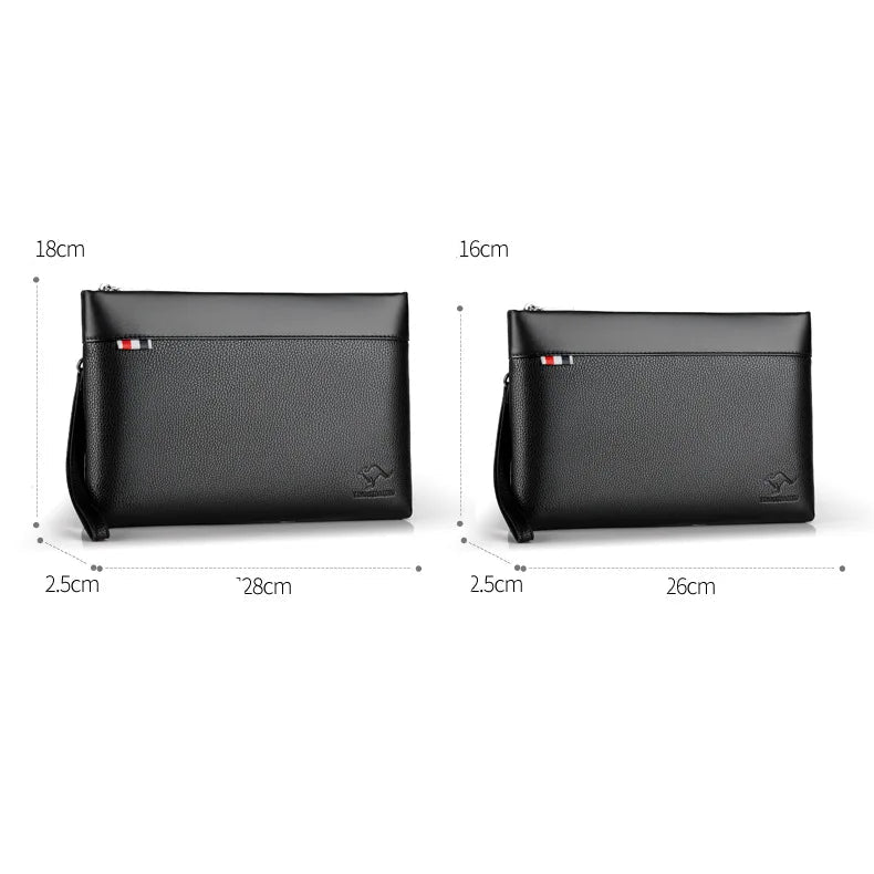Pochette homme marque de luxe kangourou Noir-L-Noir-S-Marron-L-Marron-S-ShopGET®