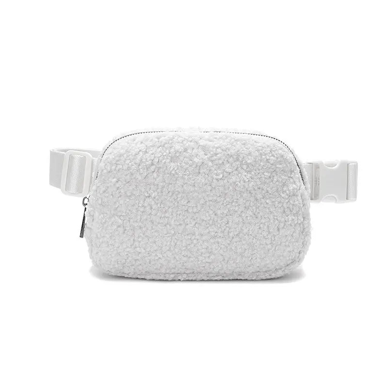 Sac banane velours beige pour femme