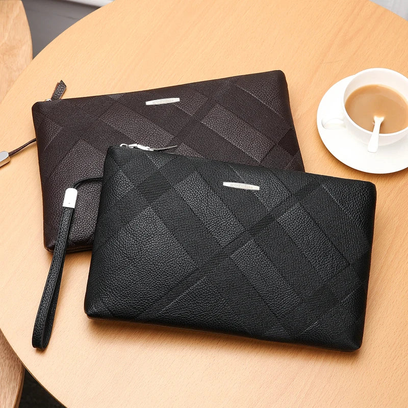 Pochette homme cuir luxe Marron A / 28 x 2.5 x 17cm-Marron B / 28 x 2.5 x 17cm-Noir A / 28 x 2.5 x 17cm-Noir B / 28 x 2.5 x 17cm-ShopGET®