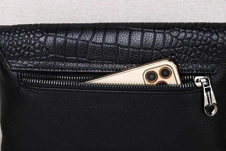Pochette femme sac en cuir Rouge-Pourpre-Noir-ShopGET®