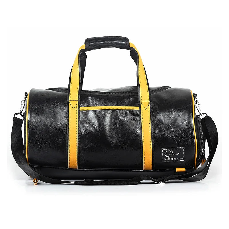 Sac polochon vintage de luxe Noir Jaune-Noir-Vert A-Vert B-ShopGET®