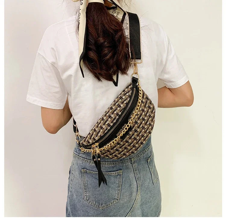 Petit sac banane femme tendance avec chaine