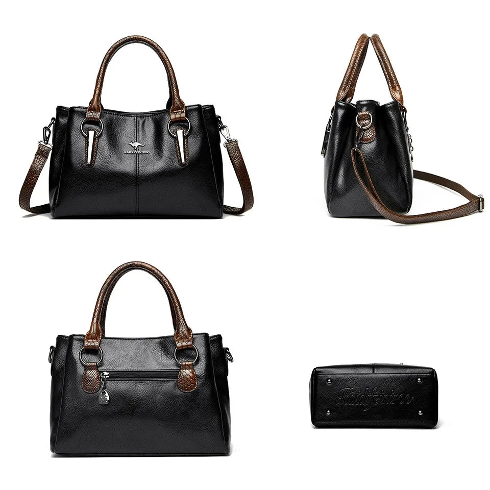Sac cabas noir souple à bandoulière kangourou Noir-Gris-Jaune-Burgundy-Gris A-Burgundy A-Pourpre-Marron-ShopGET®