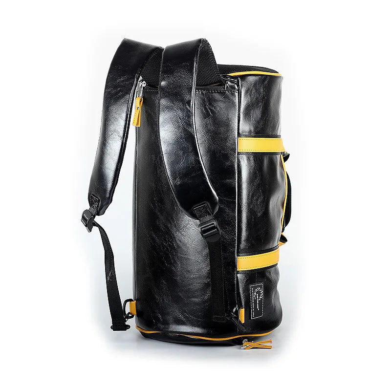 Sac polochon vintage de luxe Noir Jaune-Noir-Vert A-Vert B-ShopGET®